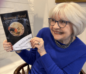 Dorrie Parsons holds book "Becoming Hazel"