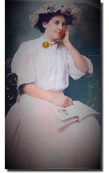 Portrait of Hazel wearing sunflower